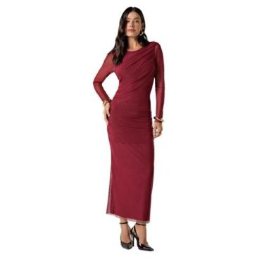Imagem de Vestido drapeado tule formitz feminino ref: for13914, Vermelho, M