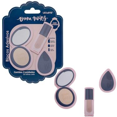Imagem de Bloco Adesivo com Aroma Leoarte Bruna Tavares Papel 3 Unidades 20 Folhas Cada Total 60 Folhas