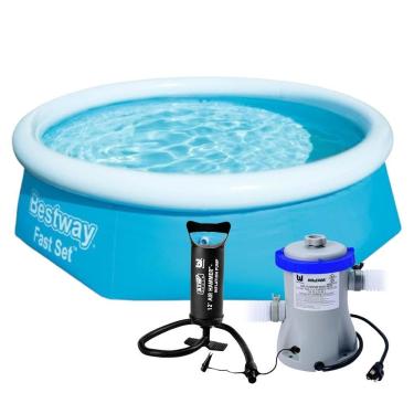 Imagem de Piscina Inflável Fast Set 2300L com Filtro e Bomba 110V em PVC de Alta Resistência Bestway
