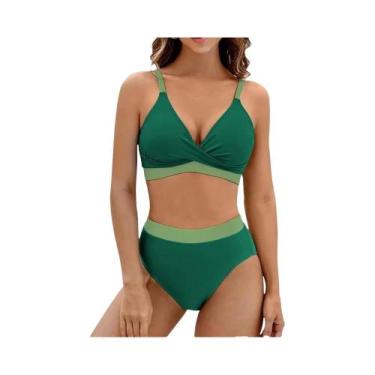 Imagem de Biquini Cruzado Sem Costas - Cintura Alta - Conjunto Sexy para Praia, 