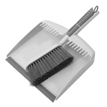 Imagem de Pá de Lixo com Escova de Limpeza Flow Bege Ou Gancho para Pendurar Has