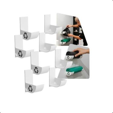 Imagem de Kit 4 Porta Sacos De Lixo Organizador De Parede Em Plástico Reciclável