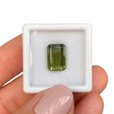 Imagem de Turmalina Bicolor Verde Baguete Retangular 3,89ct - ENE2ESE