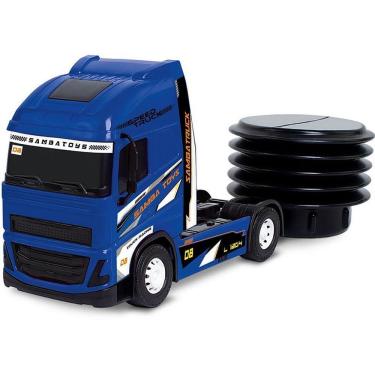 Imagem de Caminhão de Brinquedo Truck Bruto Super Fast com Rodas Livres e Adesivos Esportivos Samba Toys