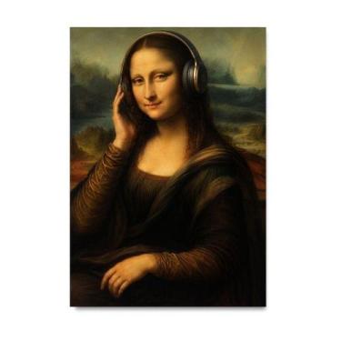Imagem de Placa Decorativa Mona Lisa Playlist 50x70cm - Quadro Decoração