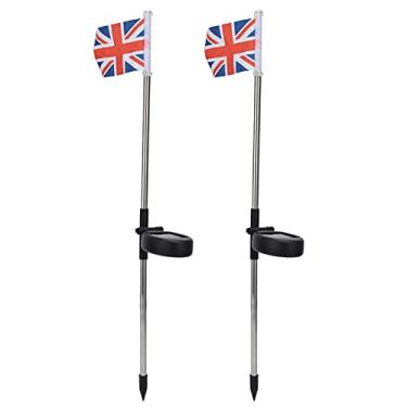 Imagem de Lâmpada de bandeira solar, luz de estaca solar luz branca economia de energia para quintal para jardim para pátio para pátio para gramado