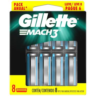 Imagem de Carga para Aparelho de Barbear Gillette Mach3 - 8 Unidades