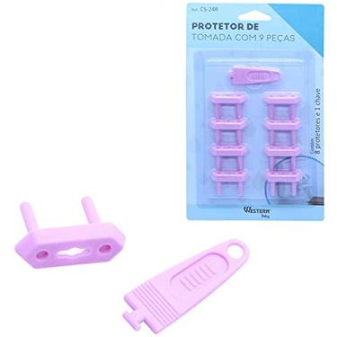 Imagem de Western CS-24R Protetor de Tomada, Rosa, 9 unidades