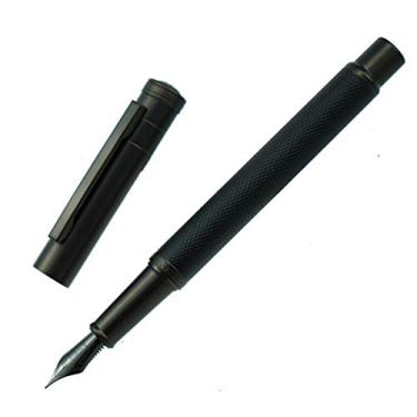 Imagem de Hongdian Caneta-tinteiro Floresta Negra Titânio Preto Ponta Extrafina Linda Textura de Árvore Excelente Caneta Presente
