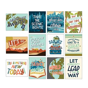 Imagem de Conjunto de pôster Carson Dellosa Let's Explore — 12 pôsteres motivacionais coloridos, retrô, arte de parede com citações inspiradoras, decoração de escola ou sala de aula (12 peças)