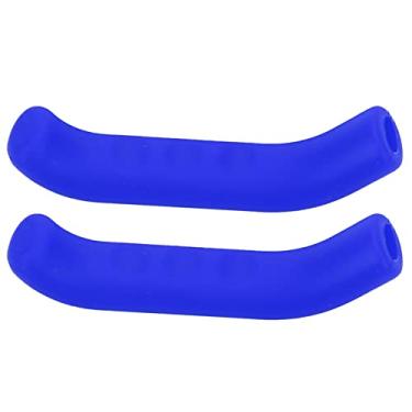Imagem de SolUptanisu 1 par de capas de alavanca de freio de bicicleta manga de silicone antiderrapante protetor à prova d'água para acessórios de ciclismo 5 cores, Azul