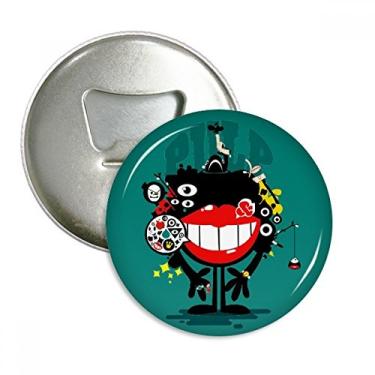 Imagem de Emblema multifuncional com ímã de geladeira e monstro do universo e alienígena