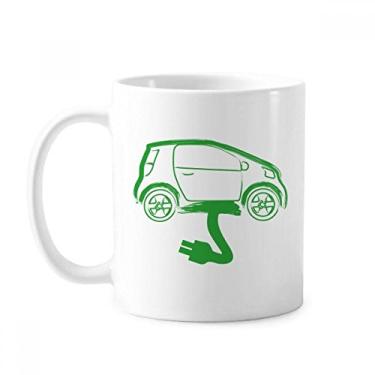 Imagem de Plug Line Energy Vehicles Protect Environment Caneca cerâmica café porcelana xícara de cerâmica louça