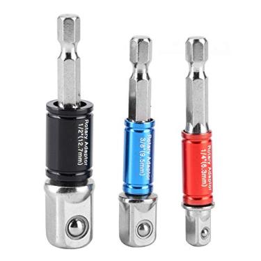 Imagem de Adaptador de chave de fenda, 3 peças/conjunto adaptador de soquete de broca sextavada, conversões de chave de impacto elétrica 1/4" 3/8" 1/2" (C)