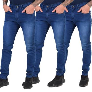 Imagem de Kit C/ 3  Calças Jeans Masculina Todas Escuras - Premium - Memorize Je