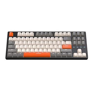 Imagem de 80% de teclado mecânico de jogos, 87key com fio anti-ghosting swap white Light Keyboard para jogador A-blue switch