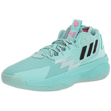 Imagem de adidas Tênis de basquete unissex adulto Dame 8, Energy Aqua/Core Preto/Team Shock Pink, 14.5