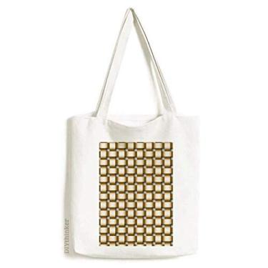 Imagem de Tecido de malha de linho marrom Art Deco presente moda sacola sacola de compras bolsa casual bolsa de mão