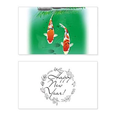 Imagem de Casal Tradição peixe chinês ano novo festival cartão felicitações mensagem presente