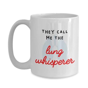 Imagem de Caneca de Pulmão Whisperer – They call me the Lung Whisperer – Ideia de presente de aniversário de Natal – Caneca de café de 425 g