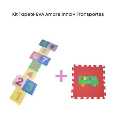 Imagem de Kit Tapete Eva Amarelinha + Transportes