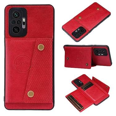 Imagem de Capa de couro PU para Xiaomi para Redmi Note 11 11S 10 9 8 9s 9T para Mi 12 10T 11T POCO X3 GT X4 Pro F3 Carteira Slot para cartão capa, vermelho, para Mi 9T Pro