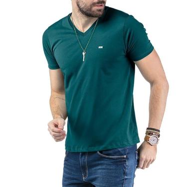 Imagem de Camiseta Básica Decote "V" TZE Verde-Masculino