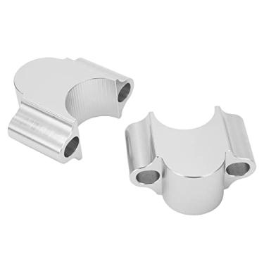 Imagem de Braçadeira de elevação de guidão de motocicleta, braçadeira de elevação de guidão combinação perfeita 28 mm 30 mm anodizado 2 peças precisas para motocicleta (prata)