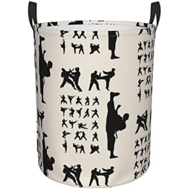 Imagem de Cesto De Roupa Suja Grande Para Artes Marciais Com Alça, Cesto De Armazenamento Dobrável Para Roupas Sujas Para Quarto De Banho,Preto,S,Collector88