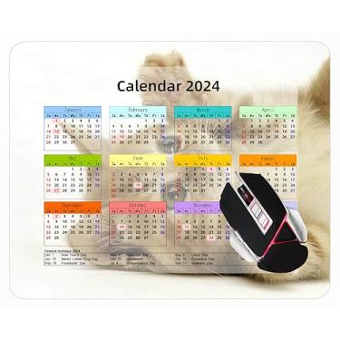 Imagem de YENDOSTEEN Mouse pads Calendário 2023, Lake Mountain Nature com bordas costuradas tipo 697