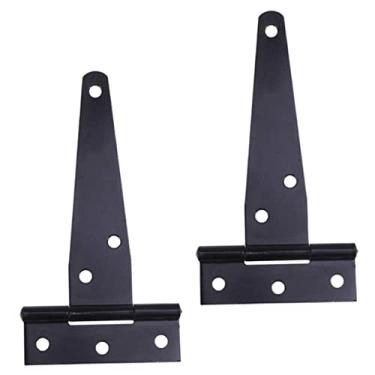 Imagem de Veemoon 2 Unidades Dobradiça Em t Dobradiça Da Cerca Dobradiças De Portão De Serviço Pesado Ferragens Forjadas Dobradiça Da Cinta t Dobradiça De Alça t Com Dossel Ferro Porta Do Galpão