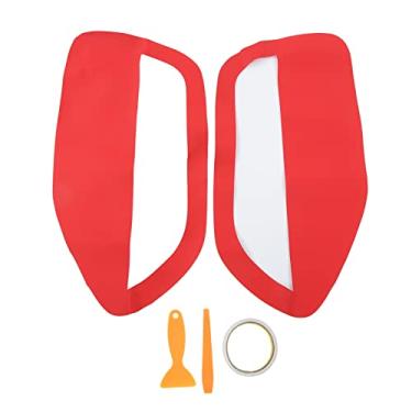 Imagem de 2 Peças Inserções Do Painel Da Porta Frontal Esquerda Direita Suporte De Cartão De Couro Porta Guarnição Clipe De Substituição Se Encaixa Em Modelos 2005-2009(vermelho)