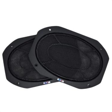 Imagem de Par De Tela Classica Para Alto Falante 6x9 Polegadas Vintage Cor Preta Grade Plastico Premier Com Forro de Luxo Hexagonal Retro para carro; TNT Full Som Automotivo