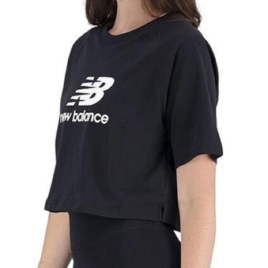 Imagem de Camiseta Feminina New Balance Cropped Preto - WT3153-Feminino