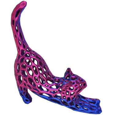 Imagem de Gato 3D Vasado Enfeite Objeto Decorativo Decoração Bicolor