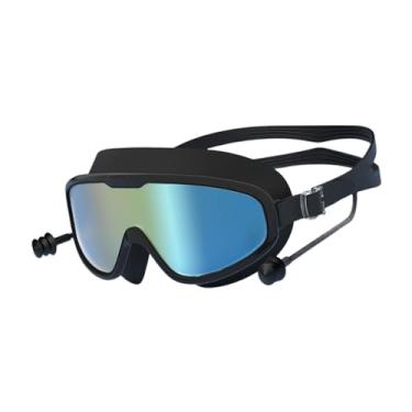 Imagem de UGPLM Óculos de natação, óculos de natação com plugue de ouvido anti nevoeiro portátil óculos de natação para mergulho piscina praia, estilo E