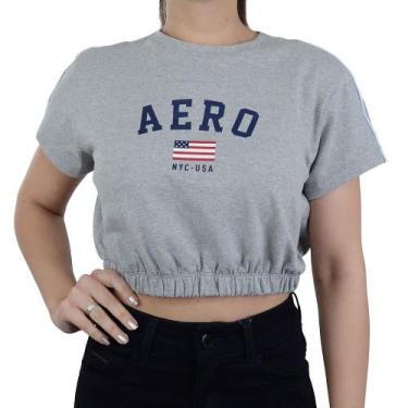 Imagem de Camiseta Feminina Aeropostale Cropped Cinza - 98110 - Aéropostale