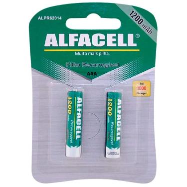 Imagem de Pilha Recarregável Palito com 2 Unidades 1200mAh Alfacell