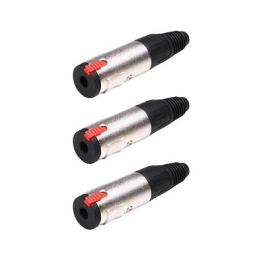 Imagem de Kit 3 Plug P10 Fêmea Estéreo Jack J10 - MXT