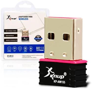 Imagem de Adaptador Wireless Usb Nano Wi-fi 2.4ghz 7 10 11 PlugnPlay - KNUP SHIN