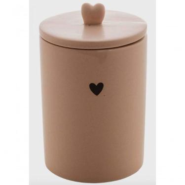 Imagem de Potiche Decorativo De Ceramica Heart Bege 10x10x12 - Lyor