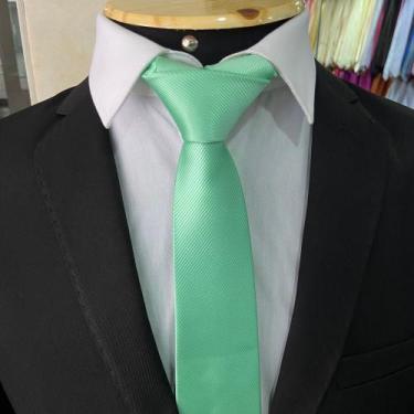 Imagem de Gravata Premium Verde Menta - Sem marca, Menta 02