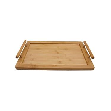 Imagem de Etilux Bandeja bambu com alça 35x24cm, TBBU-044, Marrom