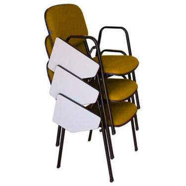 Imagem de 03 Cadeiras Universitárias Linha Hotel Auditório Amarelo - Design Offi