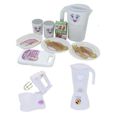 Imagem de Cozinha Princesa Menina Liquidificador Jantar Batedeira 14P - Altimar