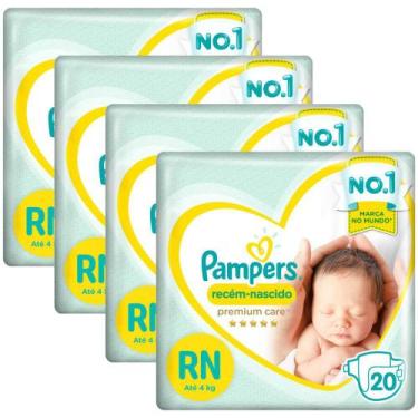 Imagem de Kit Fralda Pampers Premium Care Recém Nascido com 80 unidades - Até 4k