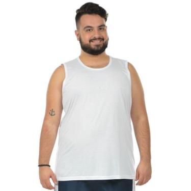 Imagem de Regata machão malha fria plus size fenomenal(sem elasticidade), Branco