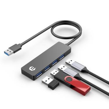 Imagem de TOTU Hub USB 3.0, hub USB de 4 portas adaptador USB extra leve Hub de dados, transferência de dados de 5 Gbps para laptop, Xbox, pen drive, console, HDD, impressora, câmera, teclado, mouse e etc.