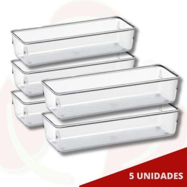 Imagem de 5 Uni Organizador Modular Separador Transparente Empilhável - PLASTUTT