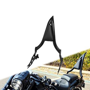 Imagem de HCmotorku Motocicleta Sissy Bar Encosto de Passageiro Destacável com Almofada Apto para Harley Softail Fat Boy FLFBS 2018-2023 Breakout FXSB 2013-2023 (Preto)
